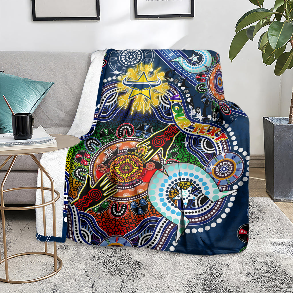 Personalised Cowboys NAIDOC Week 2024 Blanket Australia Aboriginal Dot Painting