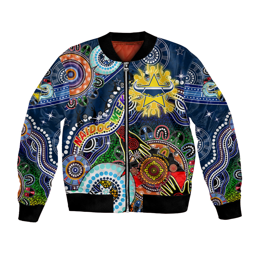 Personalised Cowboys NAIDOC Week 2024 Bomber Jacket Australia Aboriginal Dot Painting