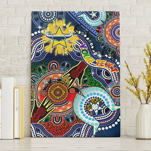 Personalised Cowboys NAIDOC Week 2024 Canvas Wall Art Australia Aboriginal Dot Painting