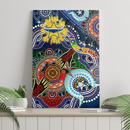 Personalised Cowboys NAIDOC Week 2024 Canvas Wall Art Australia Aboriginal Dot Painting
