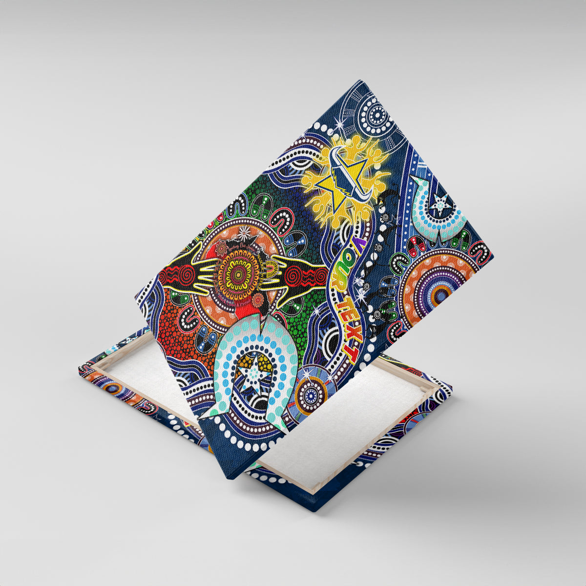 Personalised Cowboys NAIDOC Week 2024 Canvas Wall Art Australia Aboriginal Dot Painting