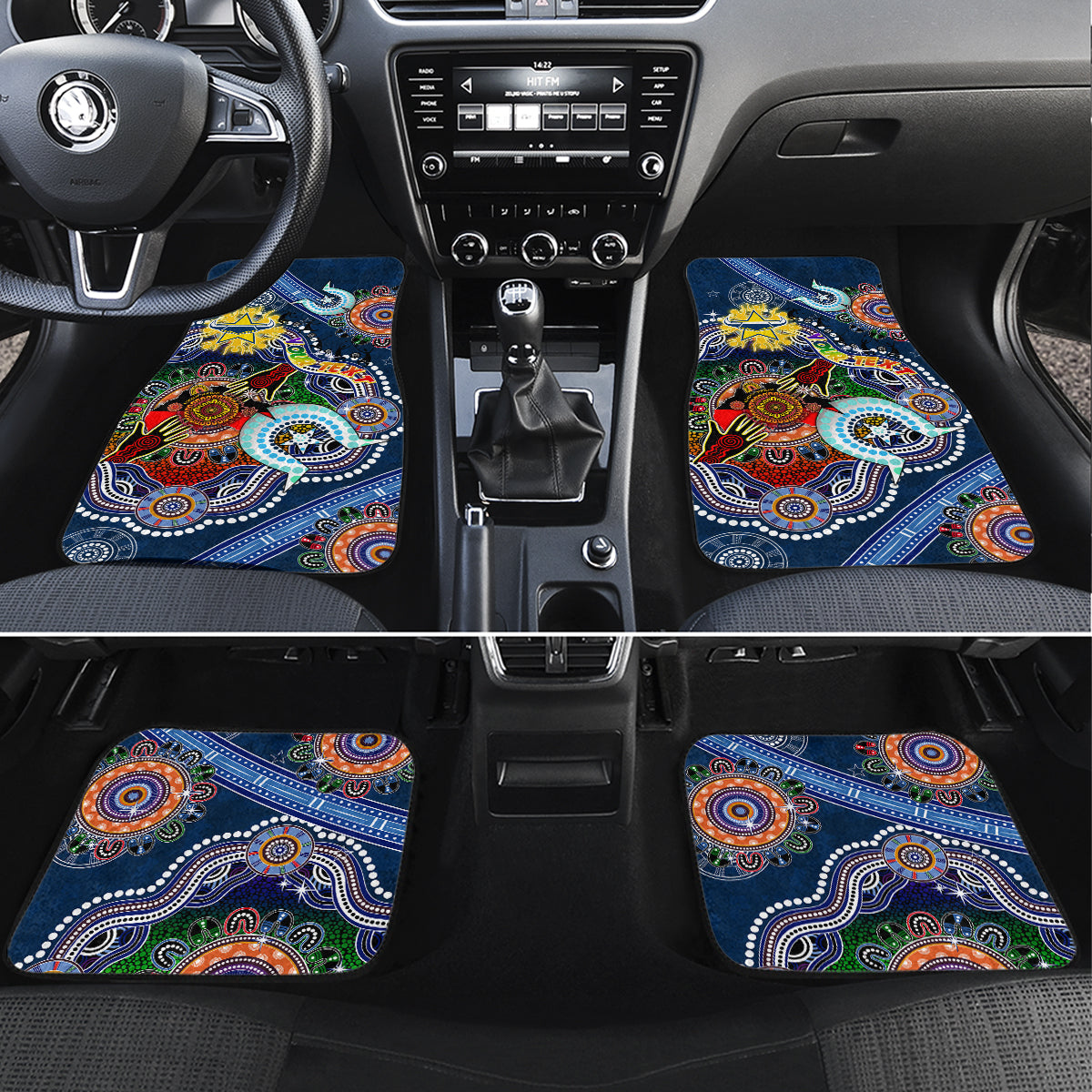 Personalised Cowboys NAIDOC Week 2024 Car Mats Australia Aboriginal Dot Painting