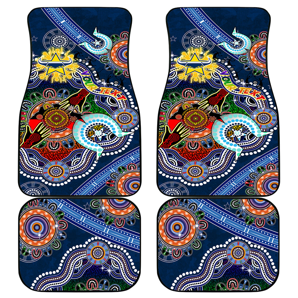 Personalised Cowboys NAIDOC Week 2024 Car Mats Australia Aboriginal Dot Painting