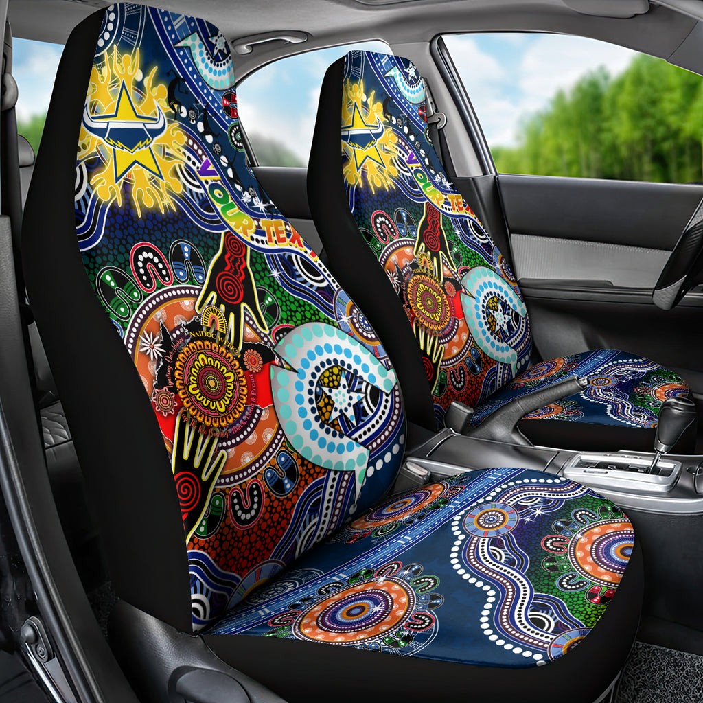 Personalised Cowboys NAIDOC Week 2024 Car Seat Cover Australia Aboriginal Dot Painting