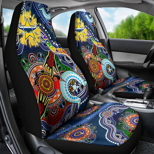 Personalised Cowboys NAIDOC Week 2024 Car Seat Cover Australia Aboriginal Dot Painting