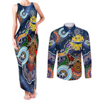 Personalised Cowboys NAIDOC Week 2024 Couples Matching Tank Maxi Dress and Long Sleeve Button Shirt Australia Aboriginal Dot Painting