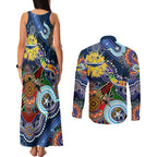 Personalised Cowboys NAIDOC Week 2024 Couples Matching Tank Maxi Dress and Long Sleeve Button Shirt Australia Aboriginal Dot Painting