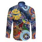 Personalised Cowboys NAIDOC Week 2024 Family Matching Long Sleeve Bodycon Dress and Hawaiian Shirt Australia Aboriginal Dot Painting