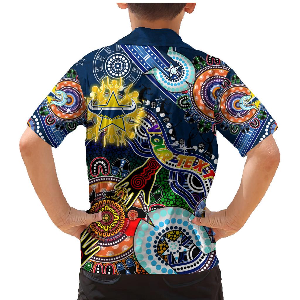 Personalised Cowboys NAIDOC Week 2024 Family Matching Mermaid Dress and Hawaiian Shirt Australia Aboriginal Dot Painting