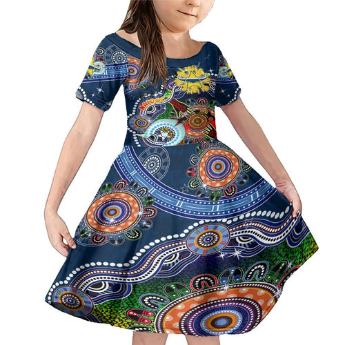 Personalised Cowboys NAIDOC Week 2024 Family Matching Mermaid Dress and Hawaiian Shirt Australia Aboriginal Dot Painting