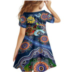 Personalised Cowboys NAIDOC Week 2024 Family Matching Mermaid Dress and Hawaiian Shirt Australia Aboriginal Dot Painting