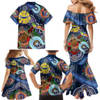 Personalised Cowboys NAIDOC Week 2024 Family Matching Mermaid Dress and Hawaiian Shirt Australia Aboriginal Dot Painting