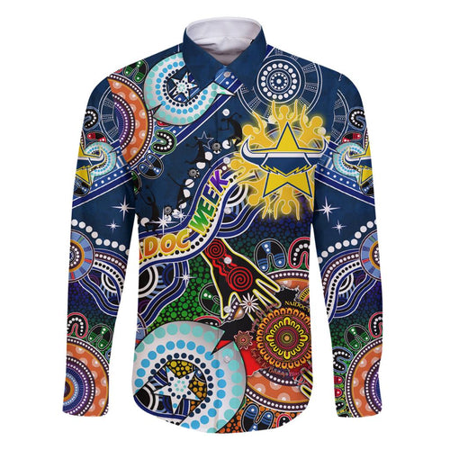 Personalised Cowboys NAIDOC Week 2024 Family Matching Mermaid Dress and Hawaiian Shirt Australia Aboriginal Dot Painting