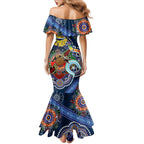 Personalised Cowboys NAIDOC Week 2024 Family Matching Mermaid Dress and Hawaiian Shirt Australia Aboriginal Dot Painting