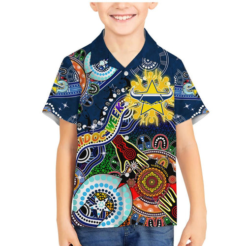 Personalised Cowboys NAIDOC Week 2024 Family Matching Mermaid Dress and Hawaiian Shirt Australia Aboriginal Dot Painting