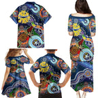 Personalised Cowboys NAIDOC Week 2024 Family Matching Puletasi and Hawaiian Shirt Australia Aboriginal Dot Painting