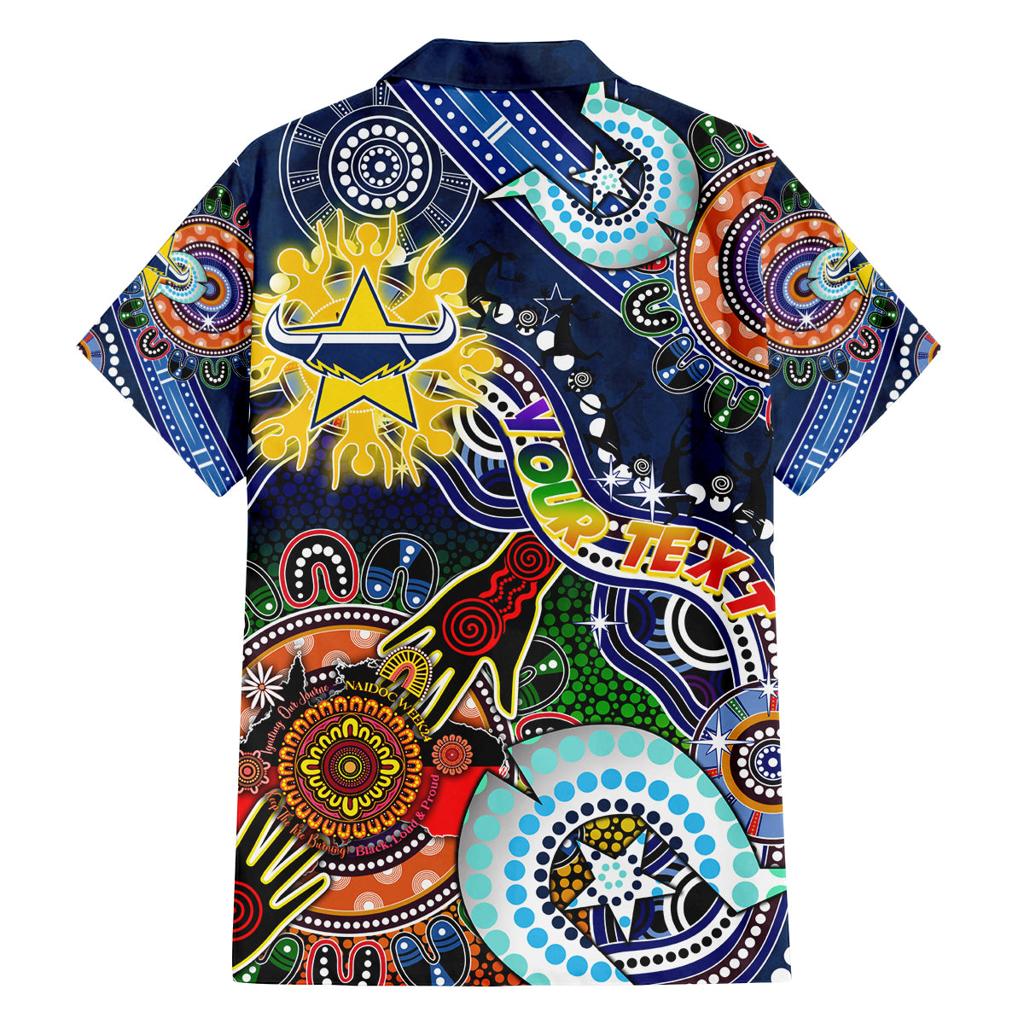 Personalised Cowboys NAIDOC Week 2024 Family Matching Puletasi and Hawaiian Shirt Australia Aboriginal Dot Painting
