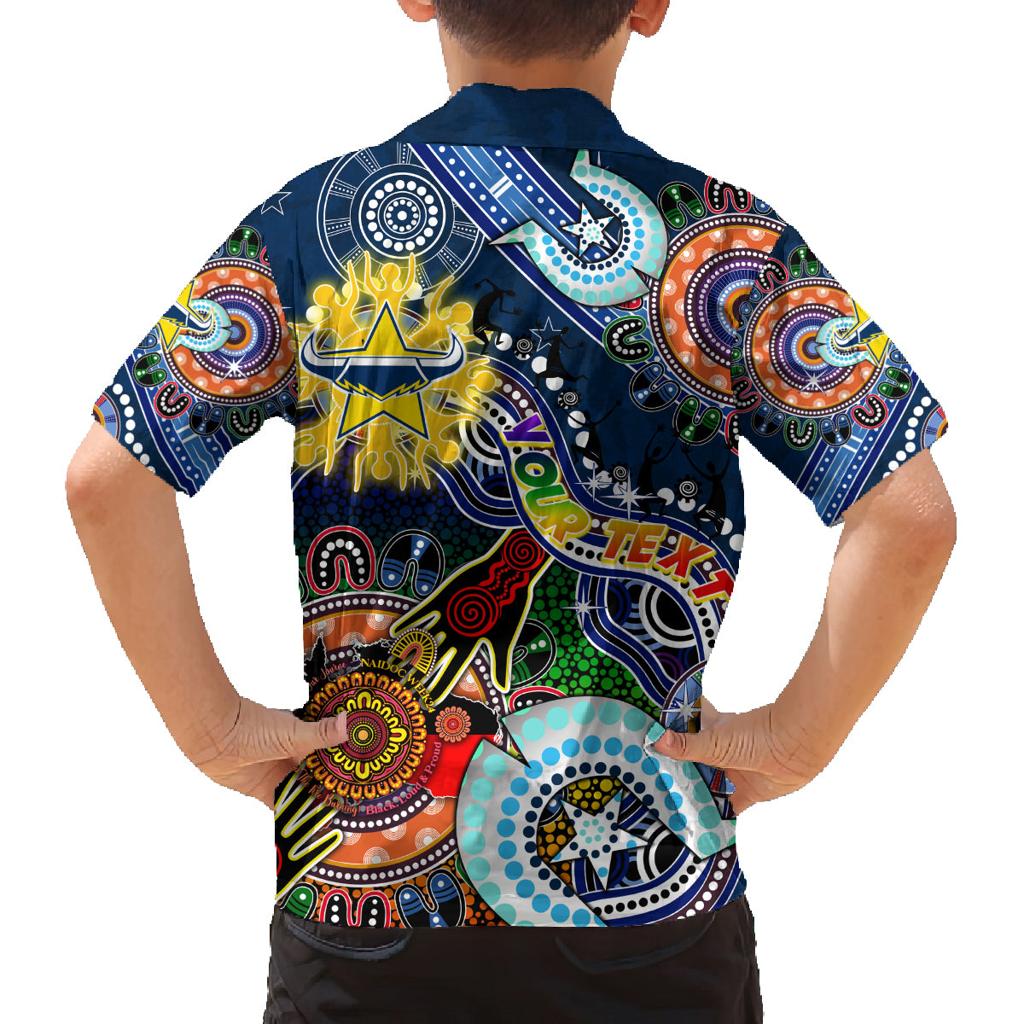 Personalised Cowboys NAIDOC Week 2024 Family Matching Summer Maxi Dress and Hawaiian Shirt Australia Aboriginal Dot Painting