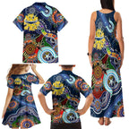 Personalised Cowboys NAIDOC Week 2024 Family Matching Tank Maxi Dress and Hawaiian Shirt Australia Aboriginal Dot Painting
