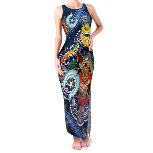 Personalised Cowboys NAIDOC Week 2024 Family Matching Tank Maxi Dress and Hawaiian Shirt Australia Aboriginal Dot Painting