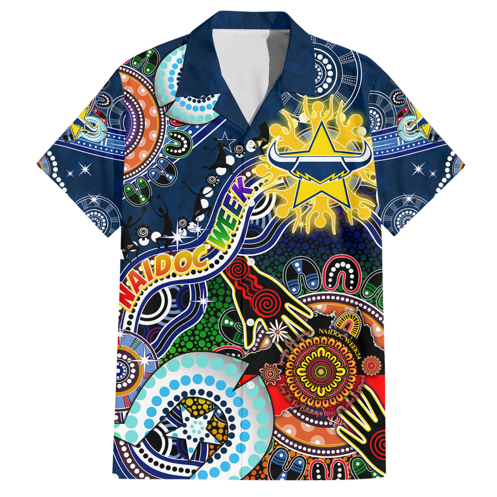 Personalised Cowboys NAIDOC Week 2024 Hawaiian Shirt Australia Aboriginal Dot Painting