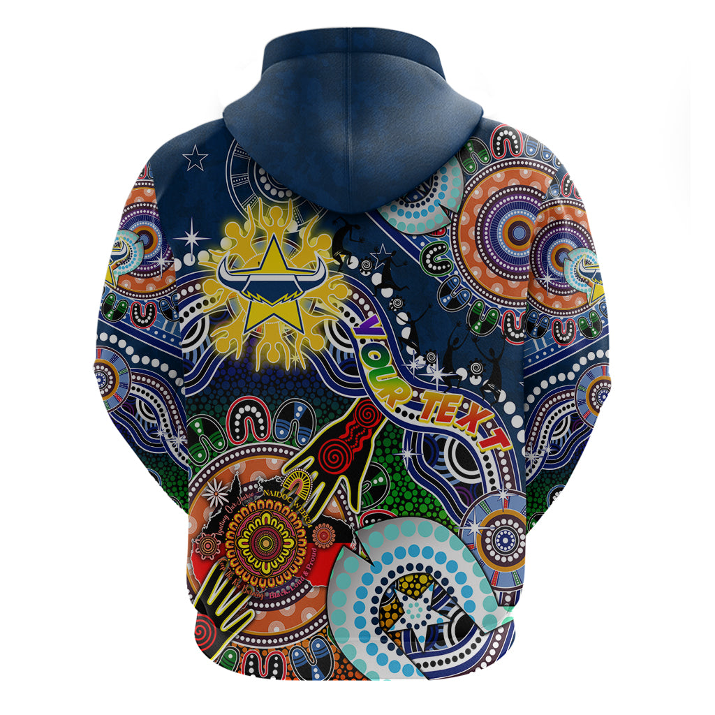 Personalised Cowboys NAIDOC Week 2024 Hoodie Australia Aboriginal Dot Painting