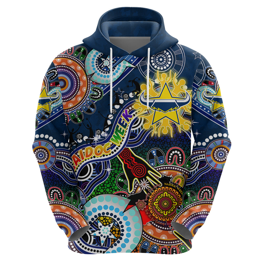 Personalised Cowboys NAIDOC Week 2024 Hoodie Australia Aboriginal Dot Painting