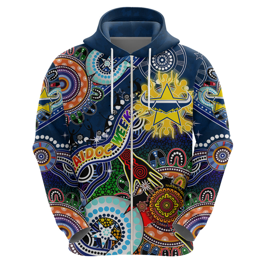 Personalised Cowboys NAIDOC Week 2024 Hoodie Australia Aboriginal Dot Painting
