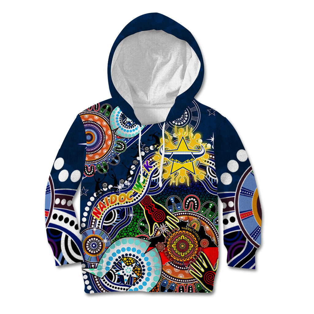 Personalised Cowboys NAIDOC Week 2024 Kid Hoodie Australia Aboriginal Dot Painting