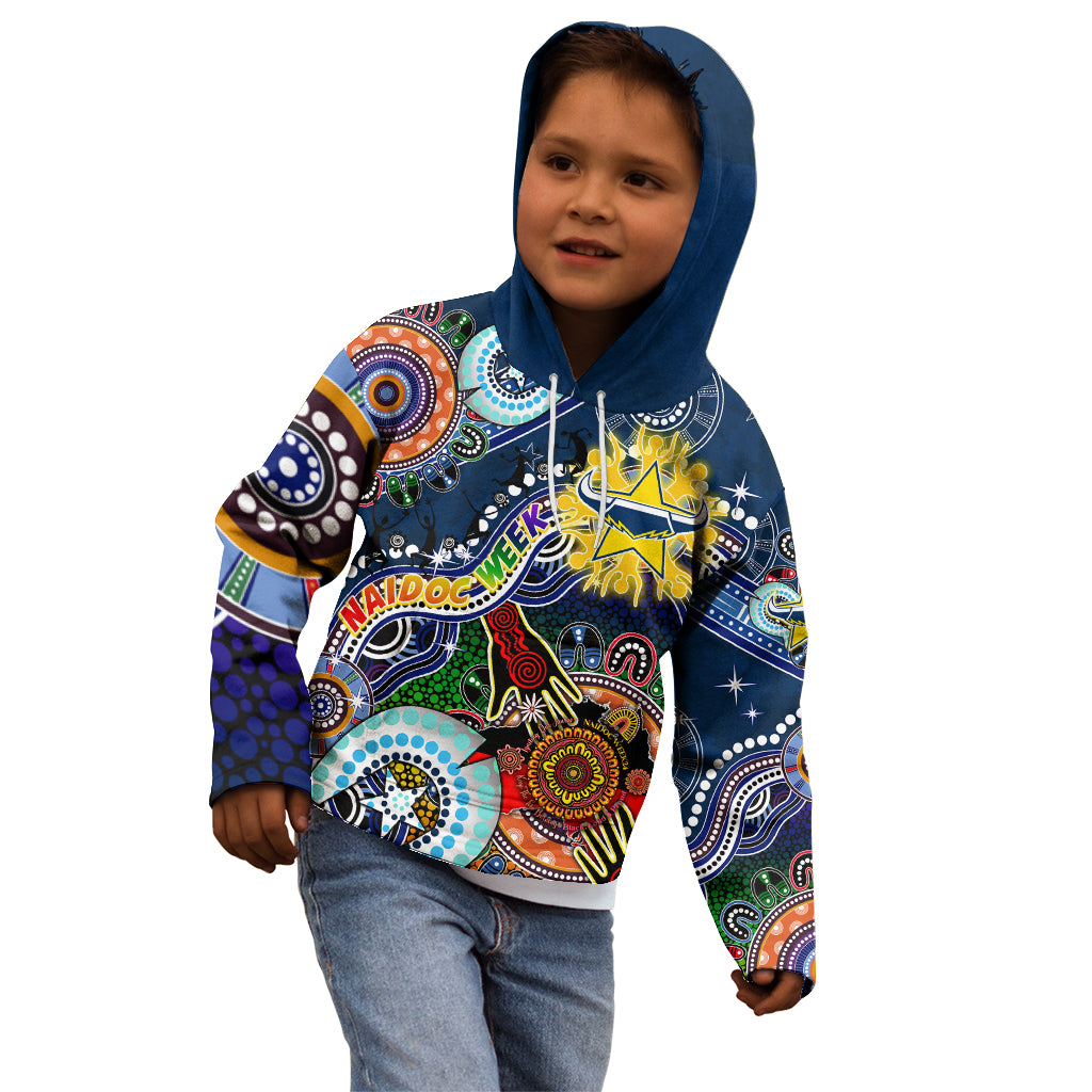 Personalised Cowboys NAIDOC Week 2024 Kid Hoodie Australia Aboriginal Dot Painting