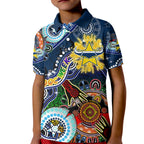 Personalised Cowboys NAIDOC Week 2024 Kid Polo Shirt Australia Aboriginal Dot Painting