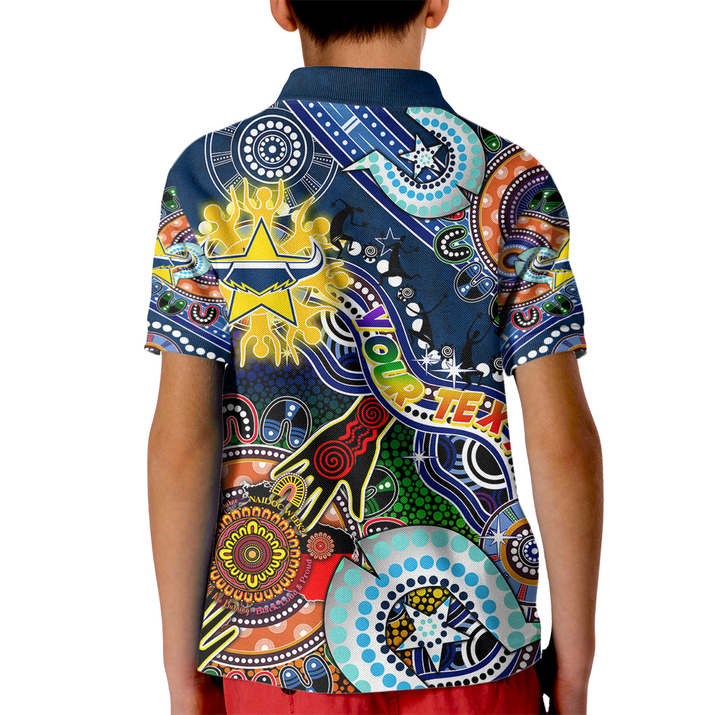 Personalised Cowboys NAIDOC Week 2024 Kid Polo Shirt Australia Aboriginal Dot Painting