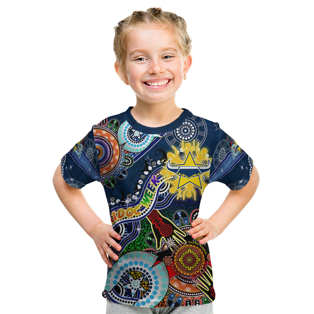 Personalised Cowboys NAIDOC Week 2024 Kid T Shirt Australia Aboriginal Dot Painting