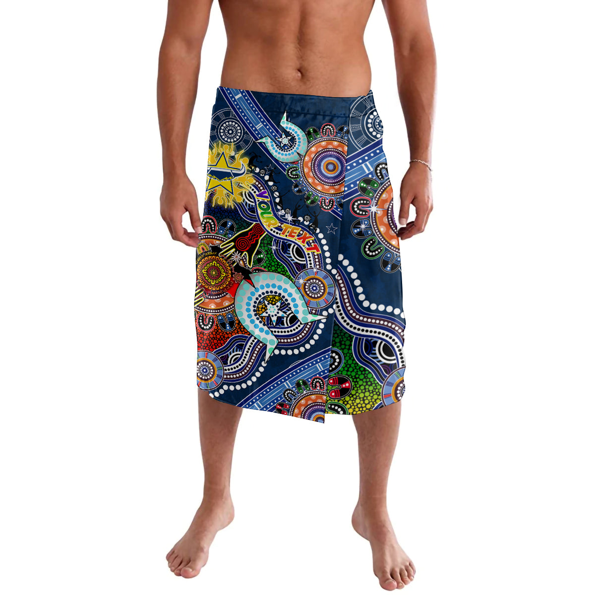 Personalised Cowboys NAIDOC Week 2024 Lavalava Australia Aboriginal Dot Painting