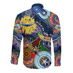 Personalised Cowboys NAIDOC Week 2024 Long Sleeve Button Shirt Australia Aboriginal Dot Painting