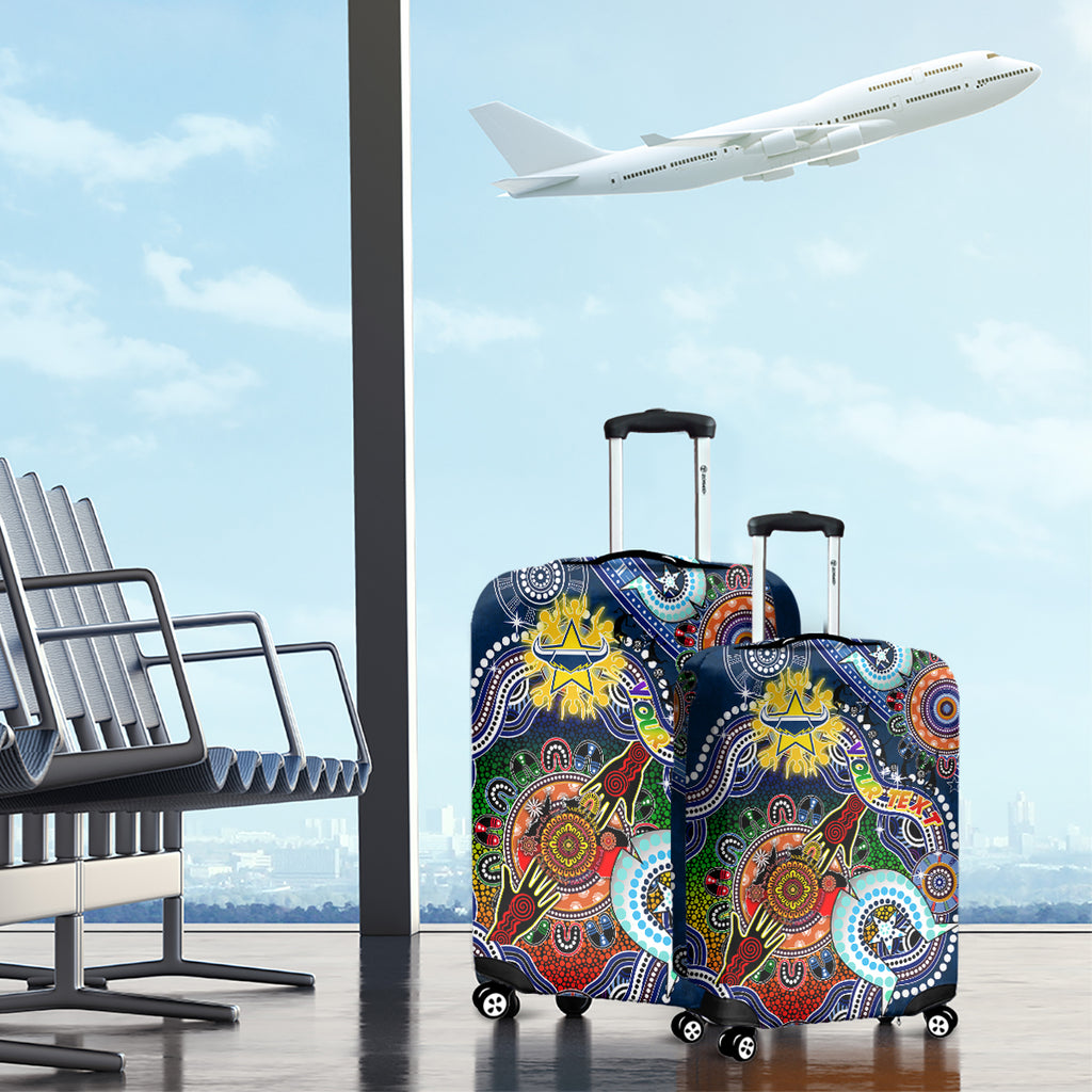 Personalised Cowboys NAIDOC Week 2024 Luggage Cover Australia Aboriginal Dot Painting
