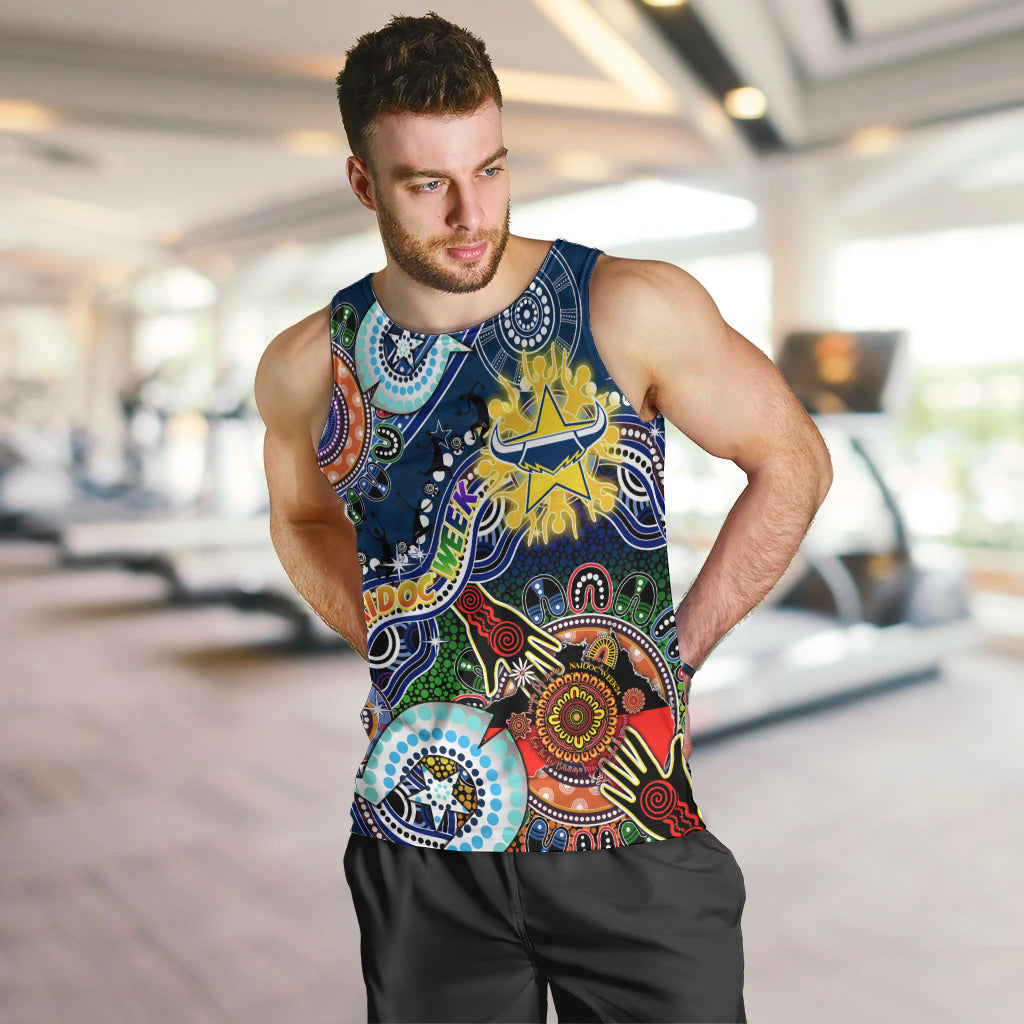 Personalised Cowboys NAIDOC Week 2024 Men Tank Top Australia Aboriginal Dot Painting