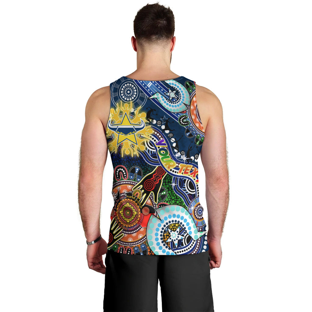 Personalised Cowboys NAIDOC Week 2024 Men Tank Top Australia Aboriginal Dot Painting