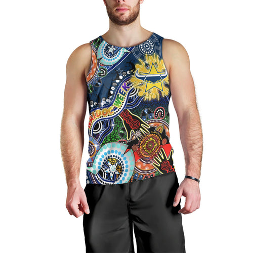 Personalised Cowboys NAIDOC Week 2024 Men Tank Top Australia Aboriginal Dot Painting