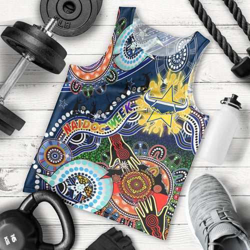 Personalised Cowboys NAIDOC Week 2024 Men Tank Top Australia Aboriginal Dot Painting