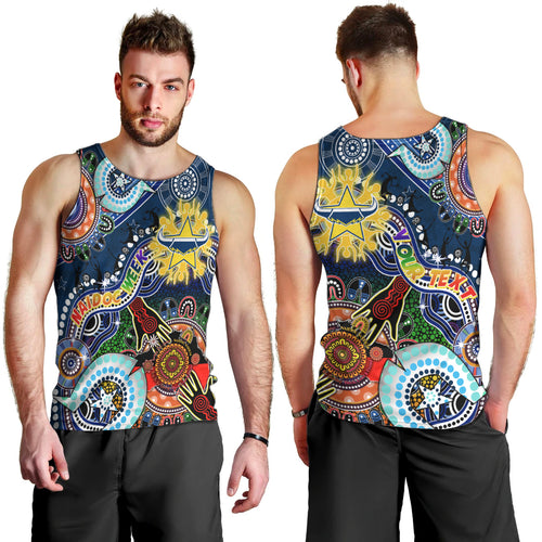 Personalised Cowboys NAIDOC Week 2024 Men Tank Top Australia Aboriginal Dot Painting
