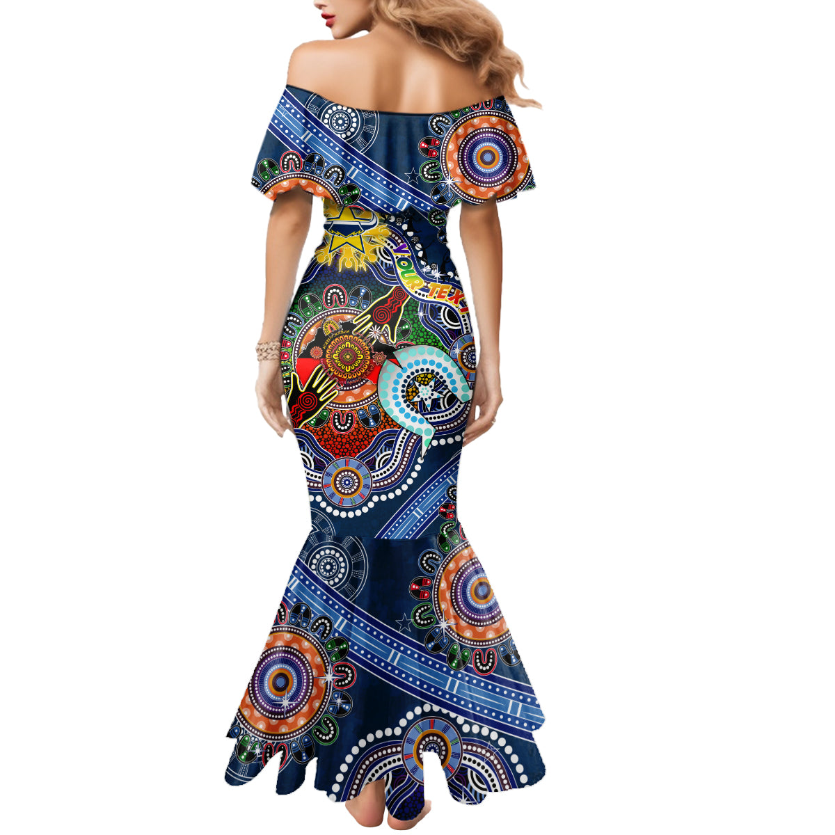 Personalised Cowboys NAIDOC Week 2024 Mermaid Dress Australia Aboriginal Dot Painting