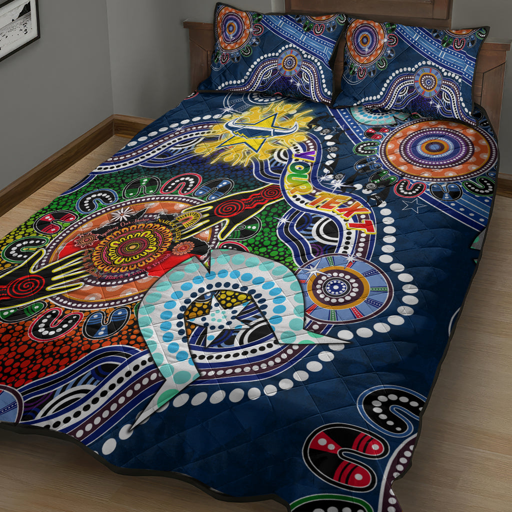 Personalised Cowboys NAIDOC Week 2024 Quilt Bed Set Australia Aboriginal Dot Painting