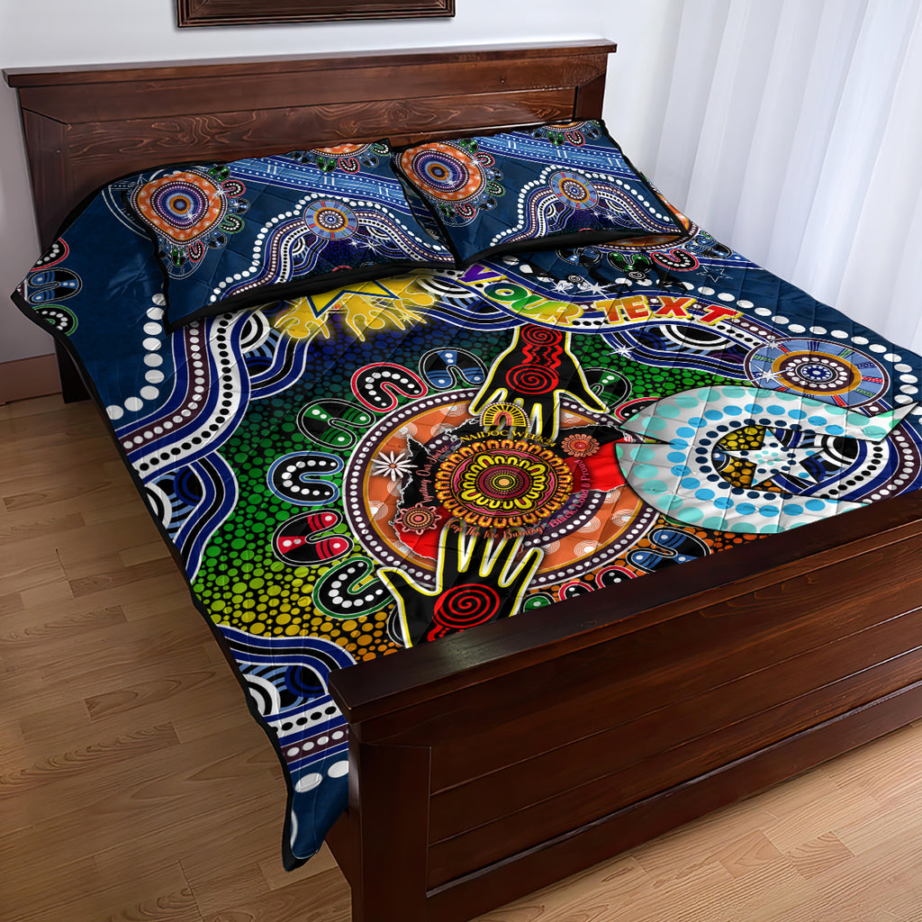 Personalised Cowboys NAIDOC Week 2024 Quilt Bed Set Australia Aboriginal Dot Painting