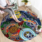 Personalised Cowboys NAIDOC Week 2024 Round Carpet Australia Aboriginal Dot Painting