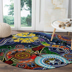 Personalised Cowboys NAIDOC Week 2024 Round Carpet Australia Aboriginal Dot Painting