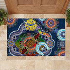 Personalised Cowboys NAIDOC Week 2024 Rubber Doormat Australia Aboriginal Dot Painting