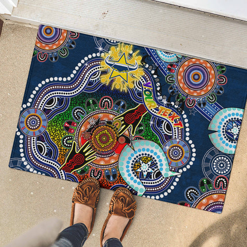 Personalised Cowboys NAIDOC Week 2024 Rubber Doormat Australia Aboriginal Dot Painting