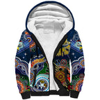 Personalised Cowboys NAIDOC Week 2024 Sherpa Hoodie Australia Aboriginal Dot Painting