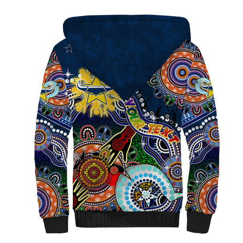 Personalised Cowboys NAIDOC Week 2024 Sherpa Hoodie Australia Aboriginal Dot Painting